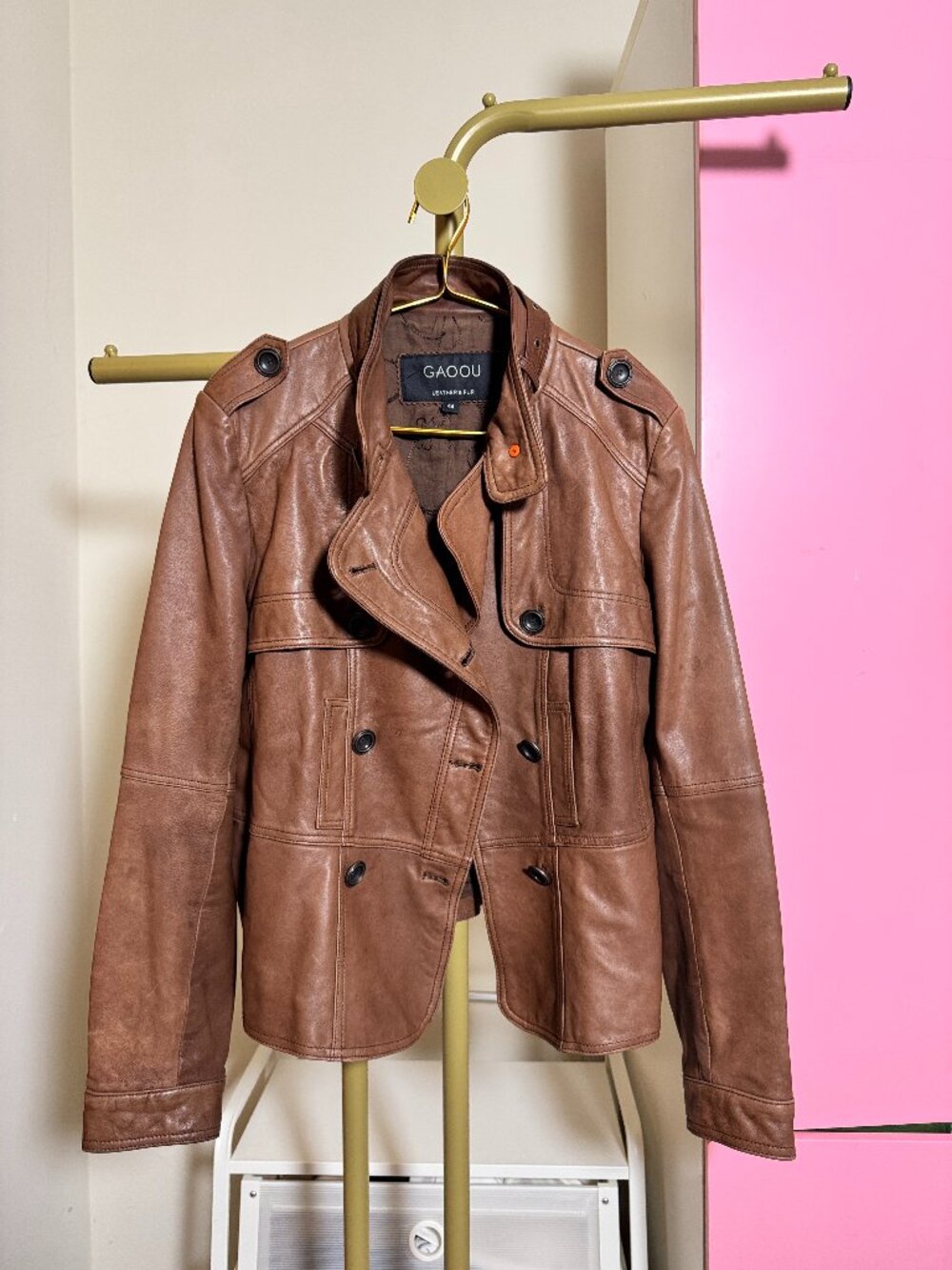 Brown Double Breasted Short Jacket